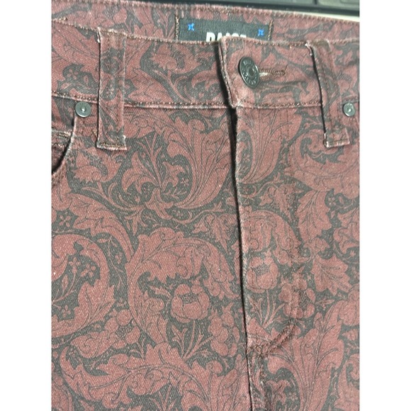 NWT Paige Lou Lou Jeans In Cherrywood Burgundy Paisley Women's Size 24 - Picture 5 of 8